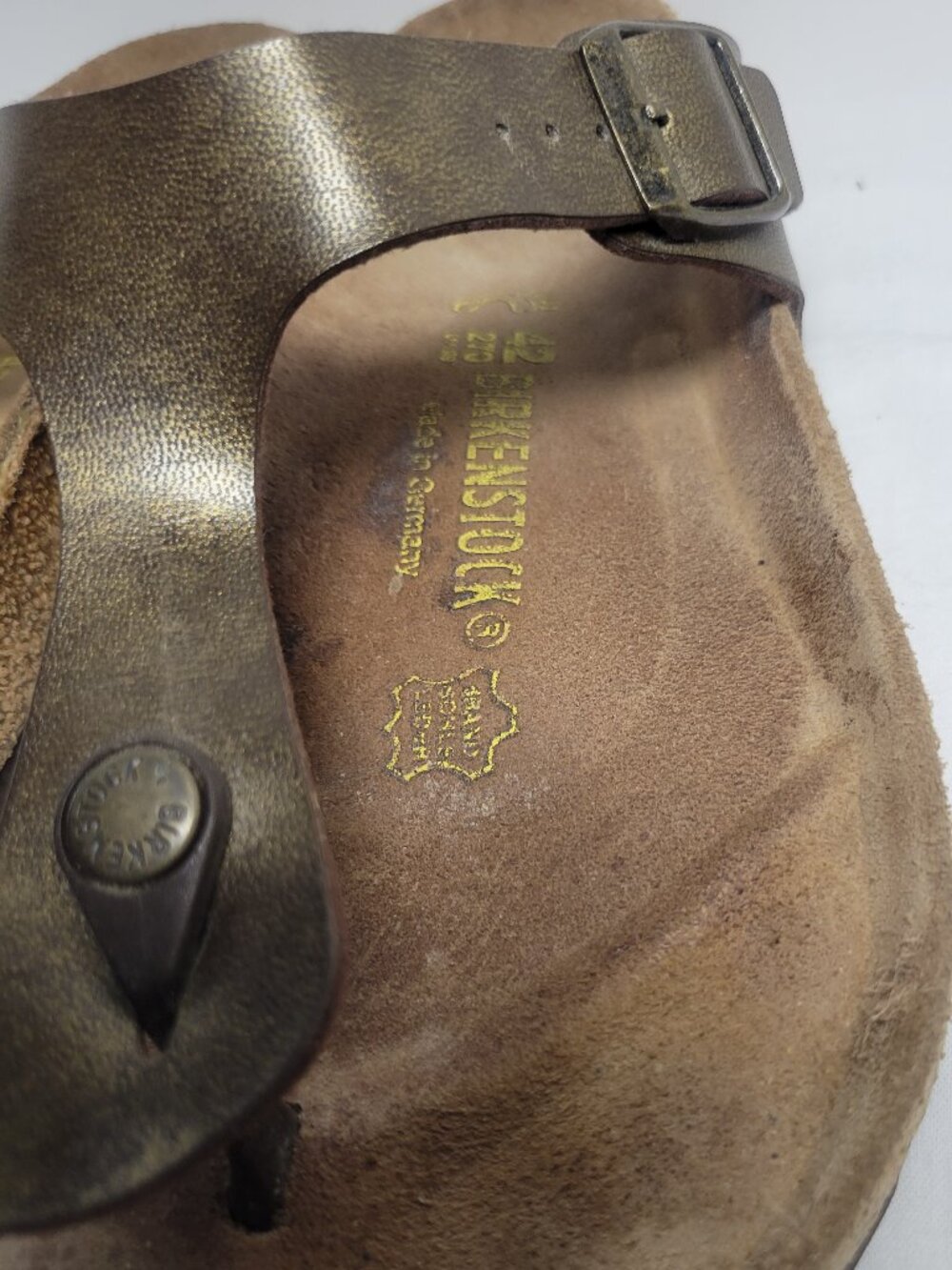 Birkenstock Gizeh Metallic Bronze Birko Flor Sandals Men's 9-9.5 EU 42 - Picture 8 of 13